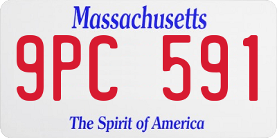 MA license plate 9PC591
