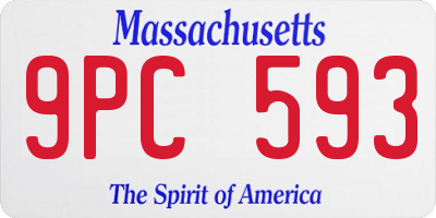MA license plate 9PC593