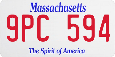 MA license plate 9PC594