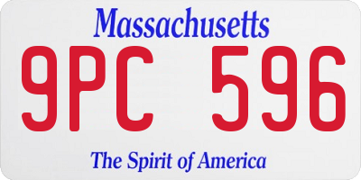 MA license plate 9PC596