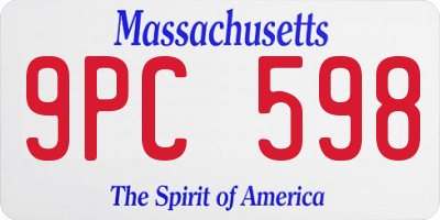 MA license plate 9PC598