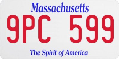 MA license plate 9PC599