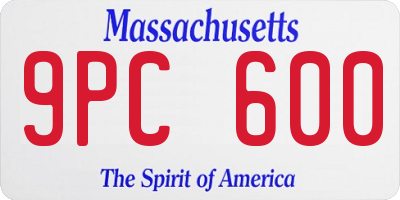 MA license plate 9PC600