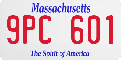 MA license plate 9PC601