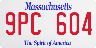 MA license plate 9PC604