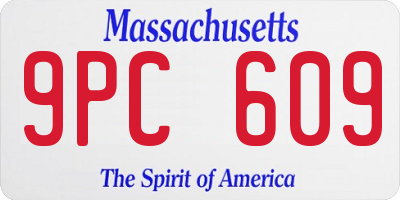 MA license plate 9PC609