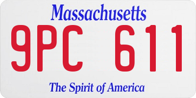 MA license plate 9PC611