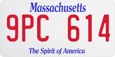 MA license plate 9PC614