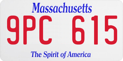 MA license plate 9PC615