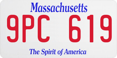 MA license plate 9PC619