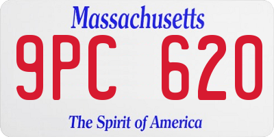 MA license plate 9PC620