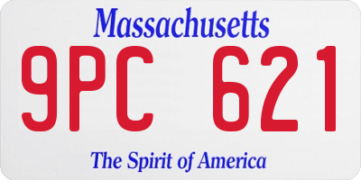 MA license plate 9PC621