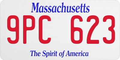 MA license plate 9PC623