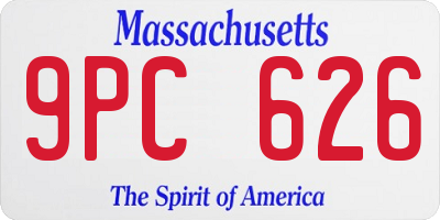 MA license plate 9PC626