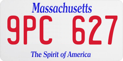 MA license plate 9PC627