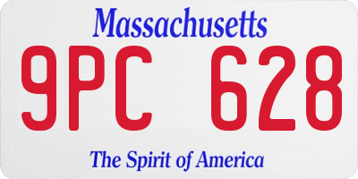 MA license plate 9PC628
