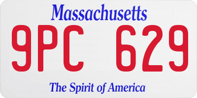 MA license plate 9PC629