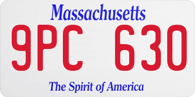 MA license plate 9PC630