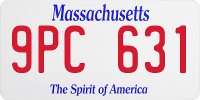 MA license plate 9PC631