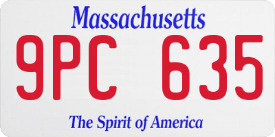 MA license plate 9PC635