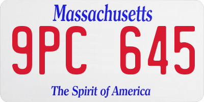 MA license plate 9PC645