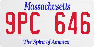MA license plate 9PC646