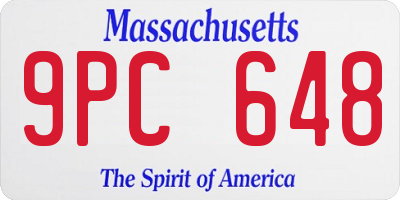MA license plate 9PC648