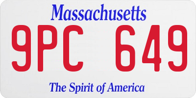 MA license plate 9PC649