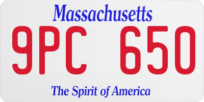 MA license plate 9PC650