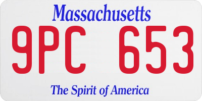 MA license plate 9PC653