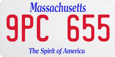 MA license plate 9PC655