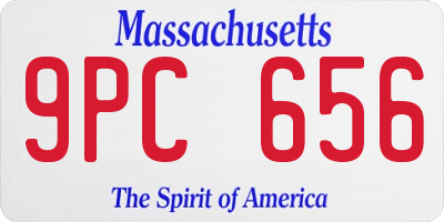 MA license plate 9PC656