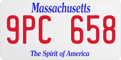 MA license plate 9PC658