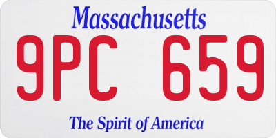 MA license plate 9PC659