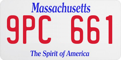 MA license plate 9PC661
