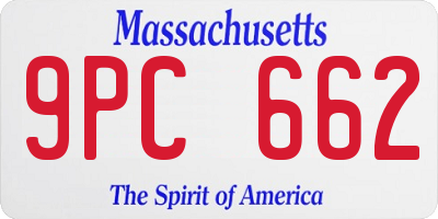 MA license plate 9PC662