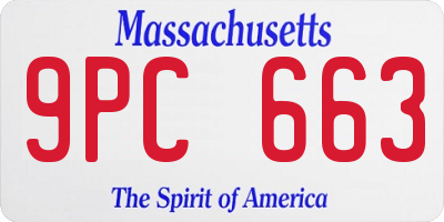 MA license plate 9PC663