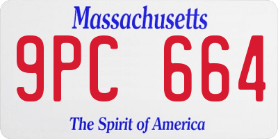 MA license plate 9PC664
