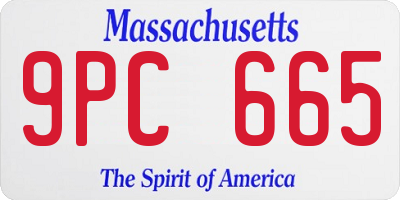 MA license plate 9PC665