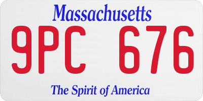 MA license plate 9PC676