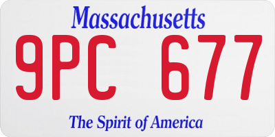 MA license plate 9PC677