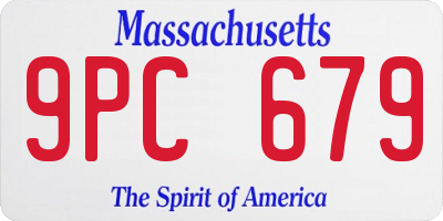MA license plate 9PC679
