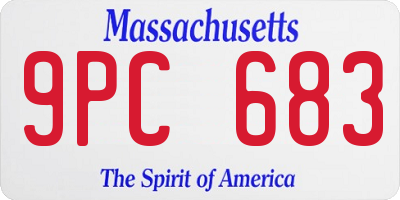 MA license plate 9PC683