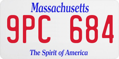 MA license plate 9PC684