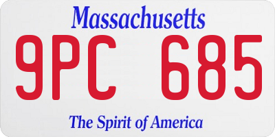 MA license plate 9PC685
