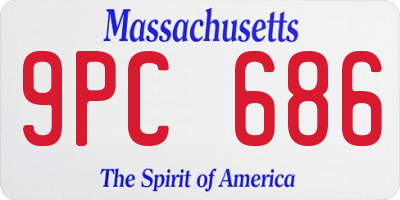 MA license plate 9PC686