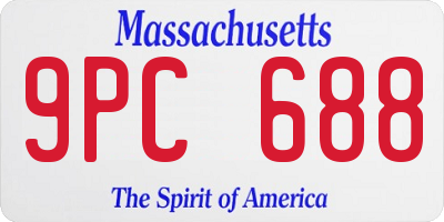 MA license plate 9PC688