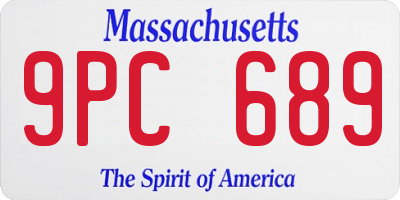 MA license plate 9PC689