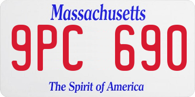 MA license plate 9PC690