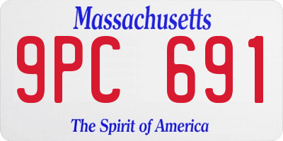 MA license plate 9PC691